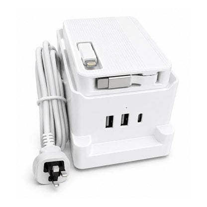 5M Extension Lead Cube with USB Charging Station, Goldling 2 Way Power Strip, Extension Socket with 5M Extension Cable Desk Accessories Travel Plug Extension Lead with USB slots Office Accessories