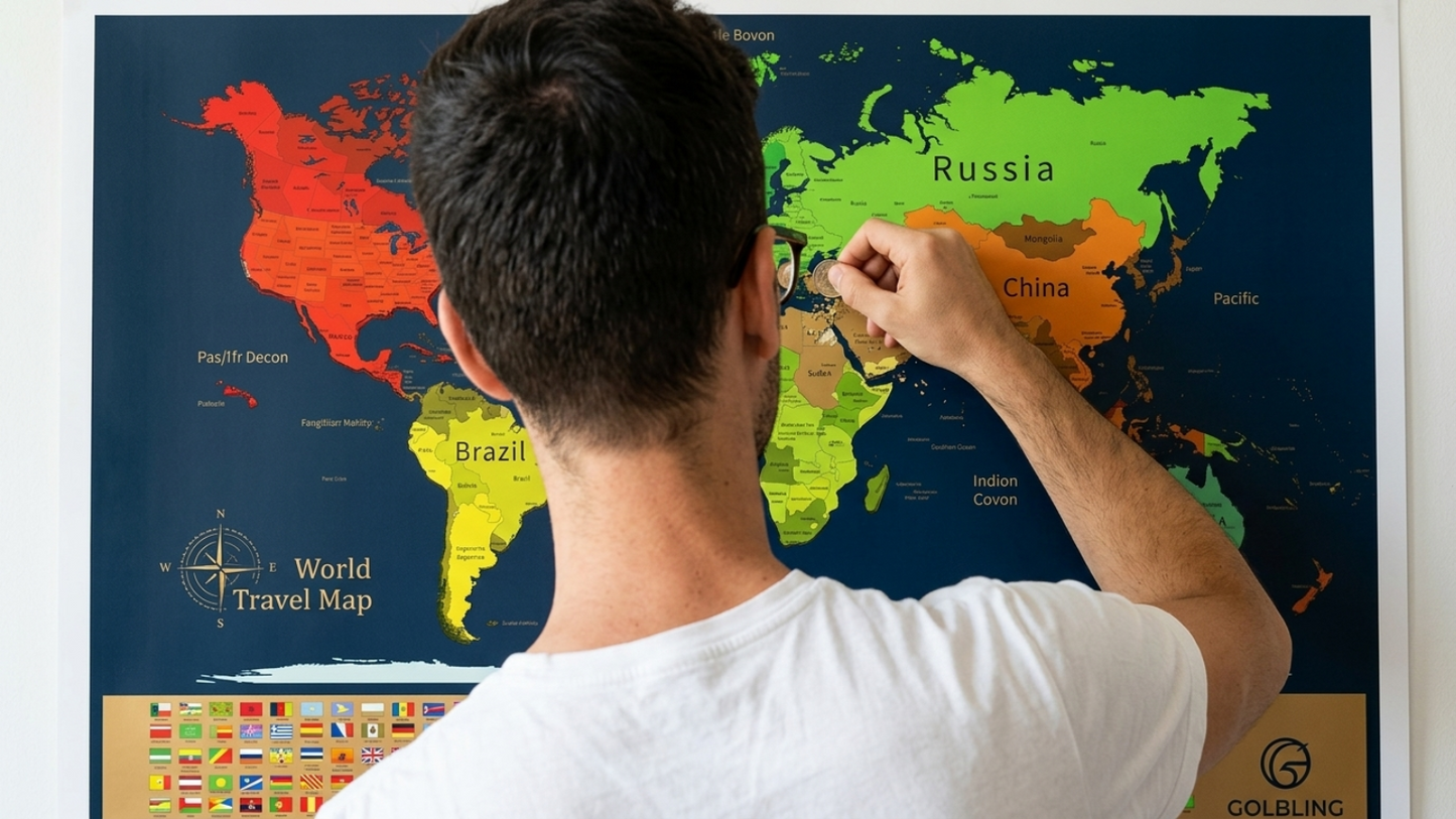 2 Scratch-Off Maps - World Map & Europe Map Poster Set Magnifying Glass, Flags & Tube Included Travel Gift Art Track Your Adventures