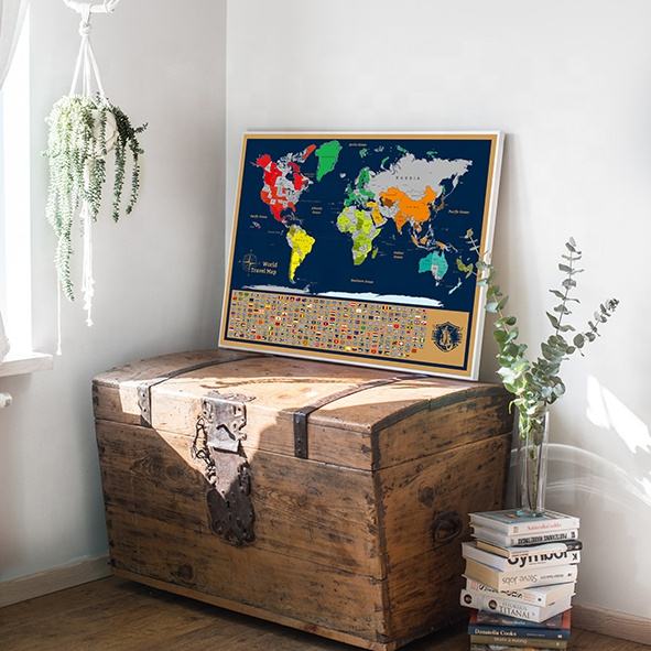 2 Scratch-Off Maps - World Map & Europe Map Poster Set Magnifying Glass, Flags & Tube Included Travel Gift Art Track Your Adventures
