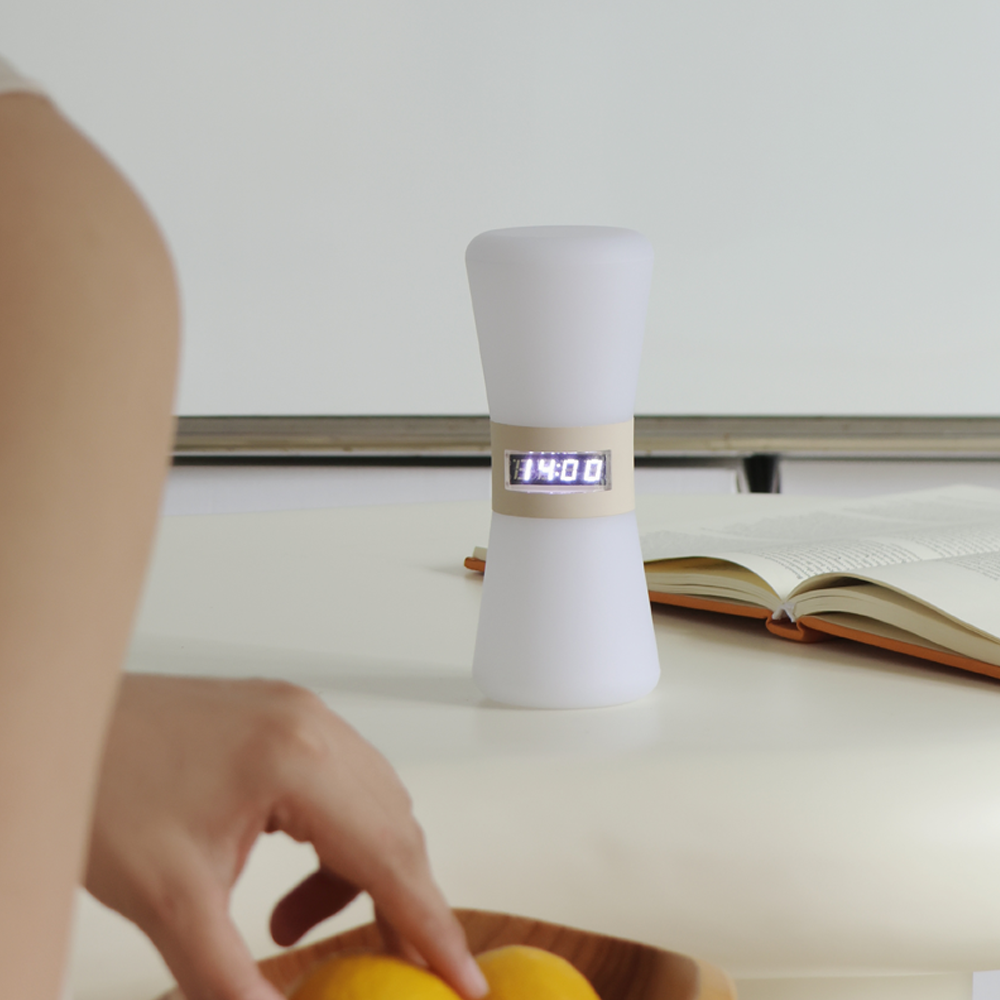 LED Hourglass Timer Night Light Remote Control & USB Powered Warm White Ambient Lamp Bedroom Bedside Mood Lighting Modern Home Décor Gift