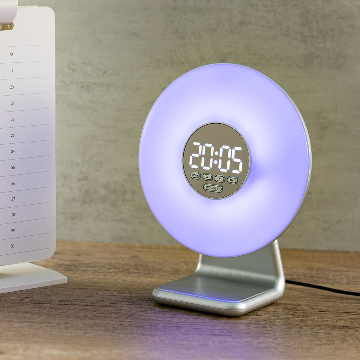 Sunrise Alarm Clock Wake Up Light with White Noise Machine 7 Sleep Sounds Bedside Lamp USB Rechargeable Nursery & Bedroom Gift Gro Clock