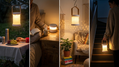 Foldable Lantern Desk Lamp LED Night Light USB Rechargeable Portable Table Lamp for Bedroom, Living Room & Home Décor Unique Gift
